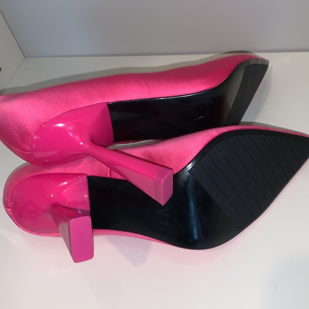 Zara Satin‎ Pointed Stiletto Heels - Picture 6 of 13